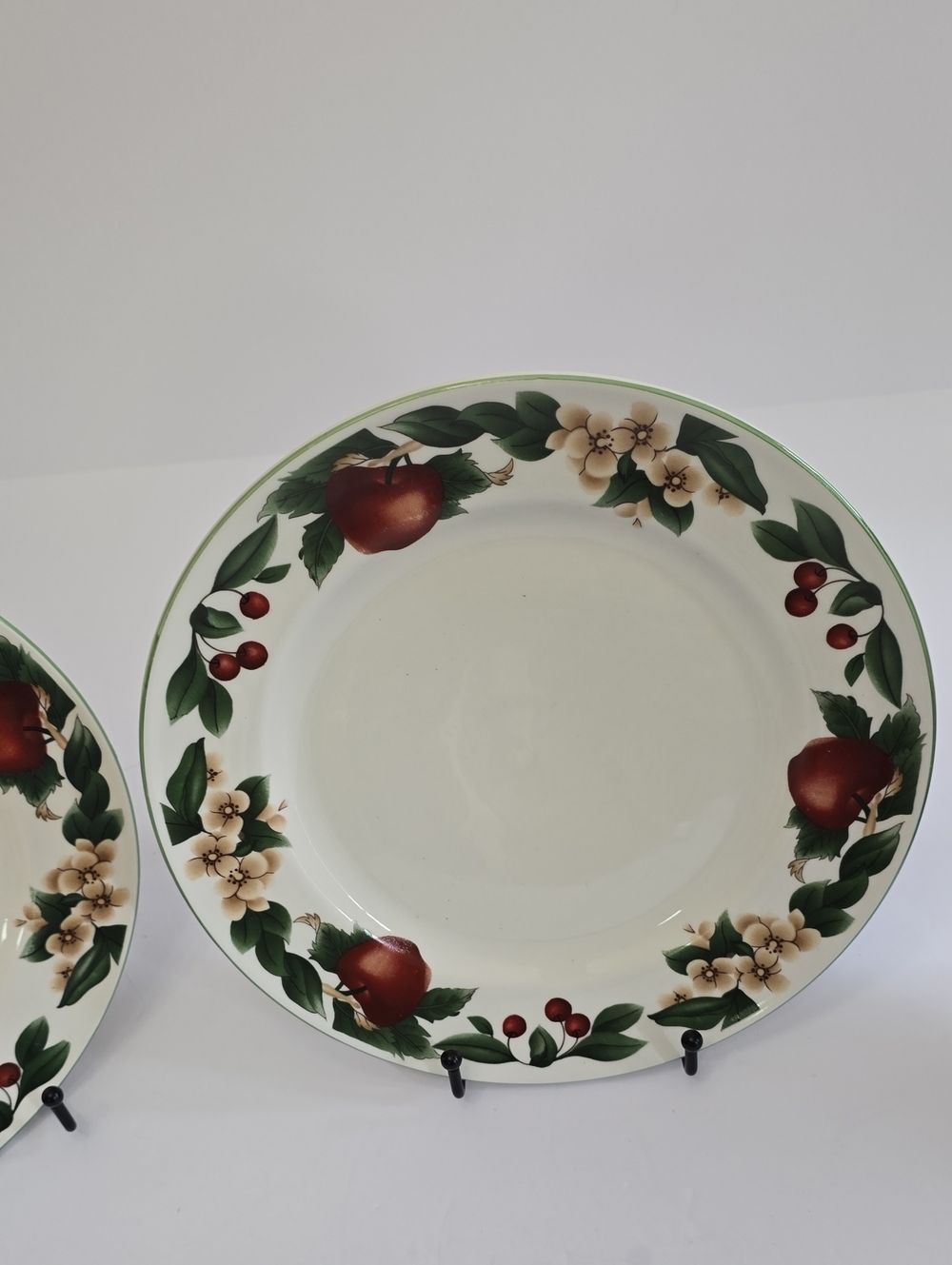 Citation Set Of 3 Cades Cove Dinner Plates Apple Orchard Ceramic10.5" - Picture 4 of 14